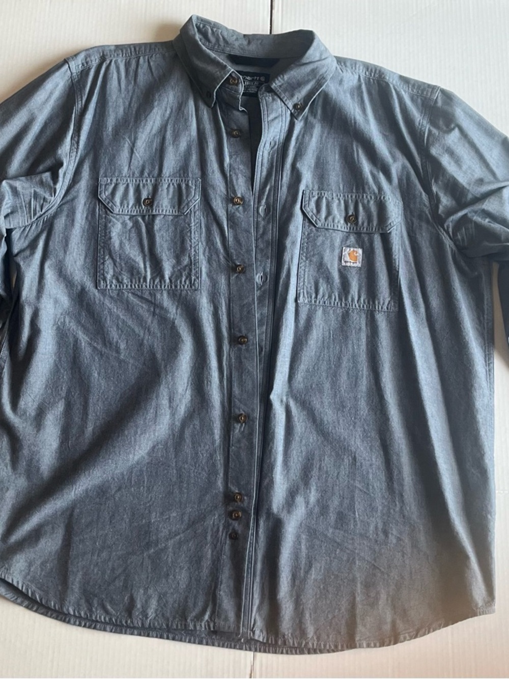 Carhartt Mens long sleeve button down light blue XL